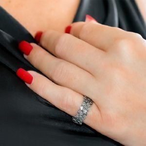 2. Anello fascia fiori di loto brunito