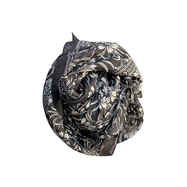 Foulard Donna Foulard Seta Nero Foulard Seta Garofani Nero BRASS