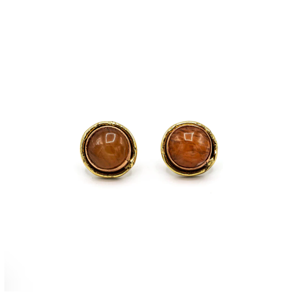 Anderson & Webb - Orecchini da donna con avventurina, 7 mm, in argento 925, colore: Verde