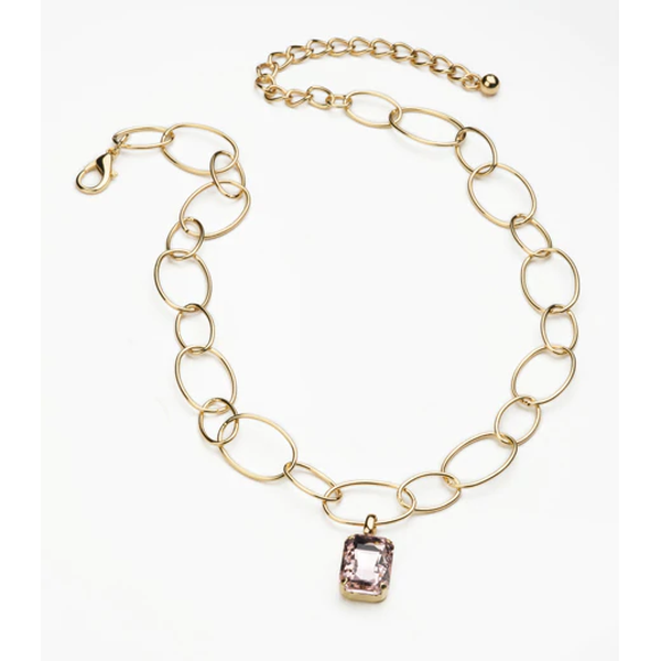 Collana Barbie Con Logo In Cristallo E Catena Oro Rosa - Gioiello Ufficiale - 2
