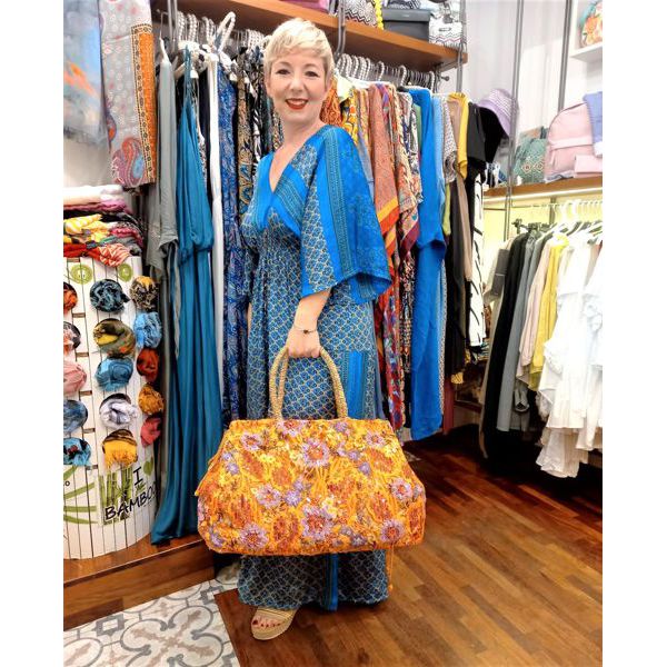 2. Straw sea bag decorations orange BRASS Workshop amr-bo304