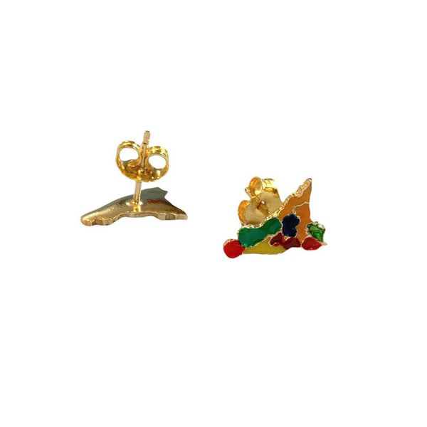 2. Multicolor Sicily lobe earrings gold BRASS Workshop sic28