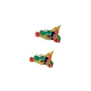 Multicolor Sicily lobe earrings silver BRASS Workshop