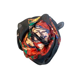1. Foulard in seta fantasia 1 nero BRASS Workshop yf5030