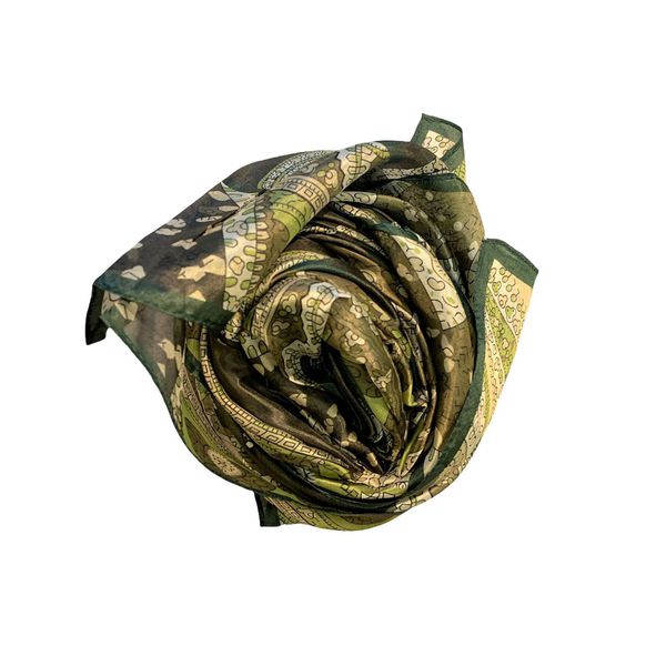 1. Foulard in seta Steppe verde BRASS Workshop yf5542