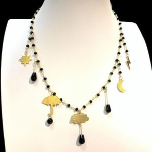 Mary, brass necklace black Barbara Burgio