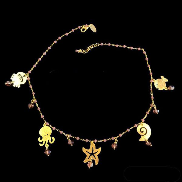 Collana Girocollo Bohémien Con Cristalli Turchesi, Chiusura A Strappo, Per Donne E Ragazze, 50,8 Cm