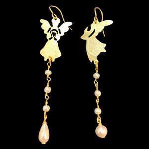 Orecchini asimmetrici Angeli bianco Barbara Burgio