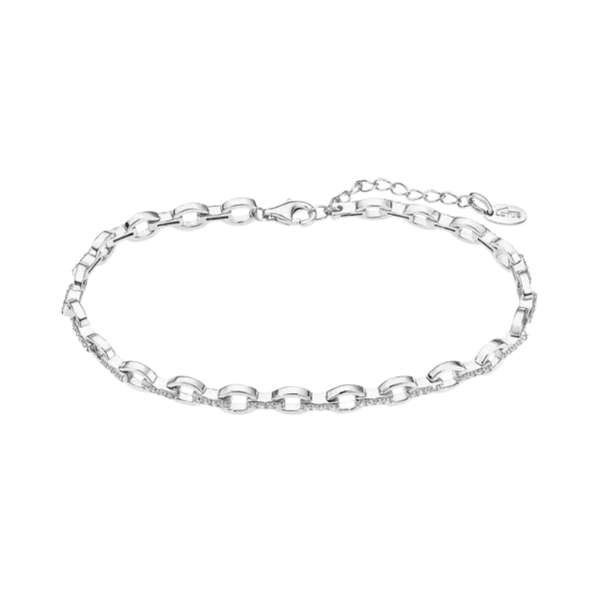 Leonardo Bracciale Donna In Acciaio Inox Con Ciondolo A Piastrina - Gioiello Catena Rolò Placcato Rosa