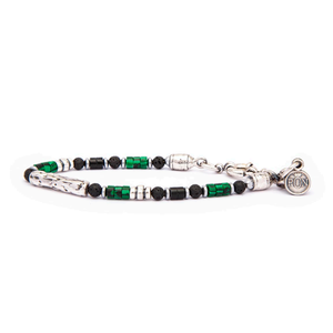 Bracelet malachite and volcanic lava green Portonovo bracciali italiani