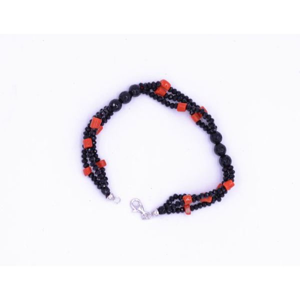 Bracciale tris di intrecci Nero BRASS Workshop