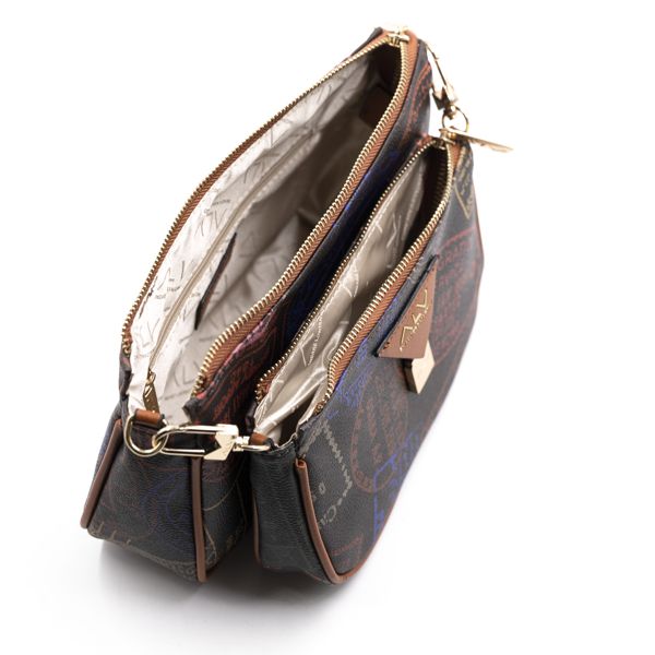 Borsa A Tracolla ALV By Alviero Martini – Elegante, Trapuntata Con Motivo Geometrico E Logo Dorato, Misura 20x12,5x7 Cm, Versatile Per Giorno E Sera