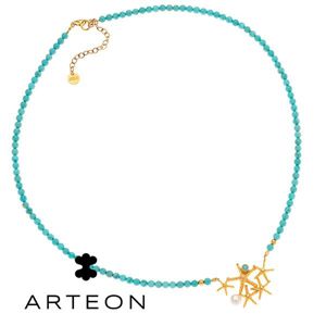 3. Collana girocollo turchesi e stelle marine turchese