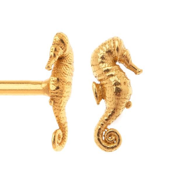 1. Tiny “seahorse” earrings gold Arteon 51077-000