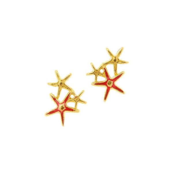 1. Orecchini stelle marine e smalto rosso oro Arteon 50659-000