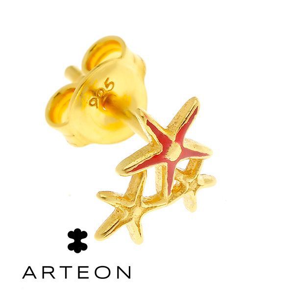 2. Orecchini stelle marine e smalto rosso oro Arteon 50659-000