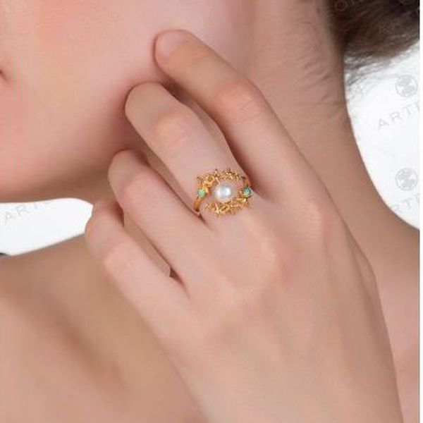 2. Starfishs and pearl ring gold Arteon 23613-000