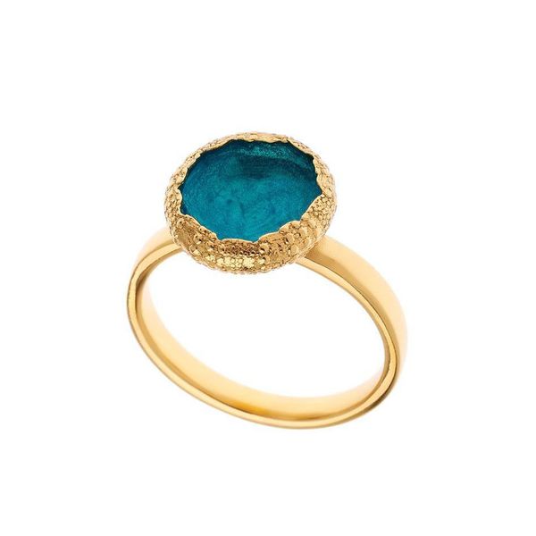 Turquoise enamel open hedgehog ring turquoise Arteon