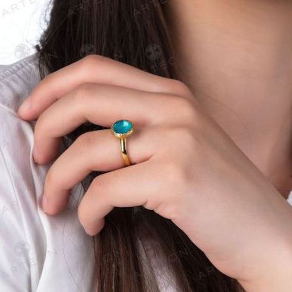 2. Turquoise enamel open hedgehog ring turquoise Arteon 23674-000