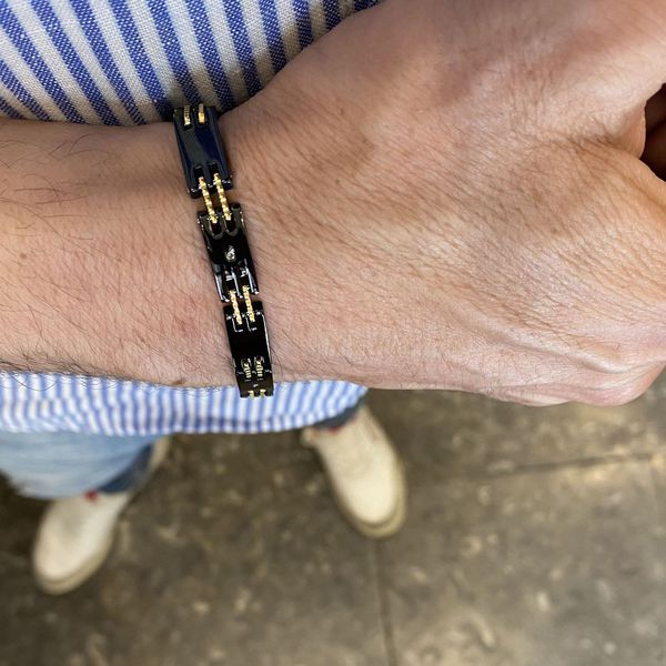 2. Bracciale "inserti" nero U.S. GRAND POLO usb009