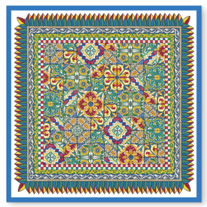 Old maioliche foulard fantasy Sikeluna
