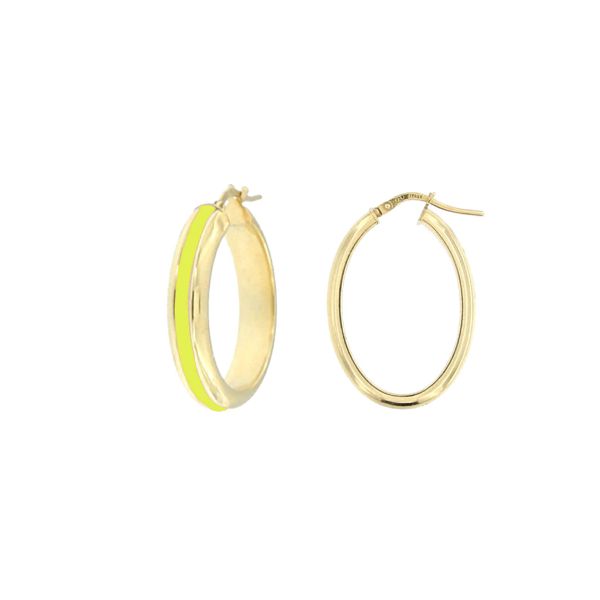 1. Enamel oval earrings yellow BRASS Workshop 328-02