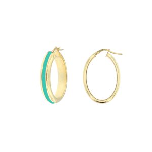 Enamel oval earrings tiffany BRASS Workshop