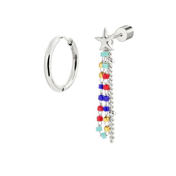 Orecchini Spark Color. Ottone Con Placcatura Oro 18Kt Con Zirconi Chiusura Click Congo Gioielli Da Donna 1257940