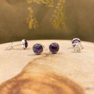 Amethyst stone earrings amethyst BRASS Workshop