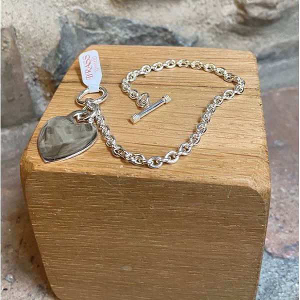 3. Heart pendant chain bracelet silver grey BRASS Workshop bar37