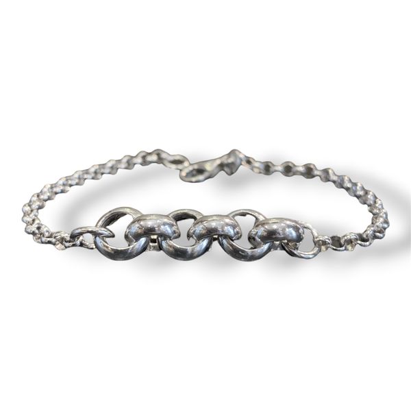 1. Bracciale catena rolò grigio argento BRASS Workshop bar38