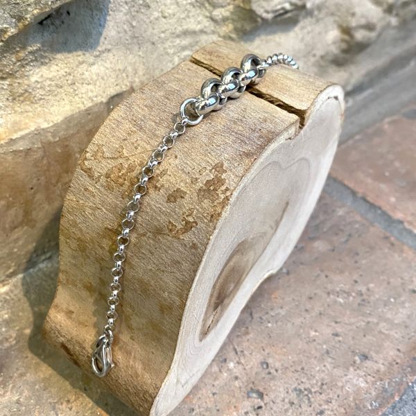 2. Bracciale catena rolò grigio argento BRASS Workshop bar38