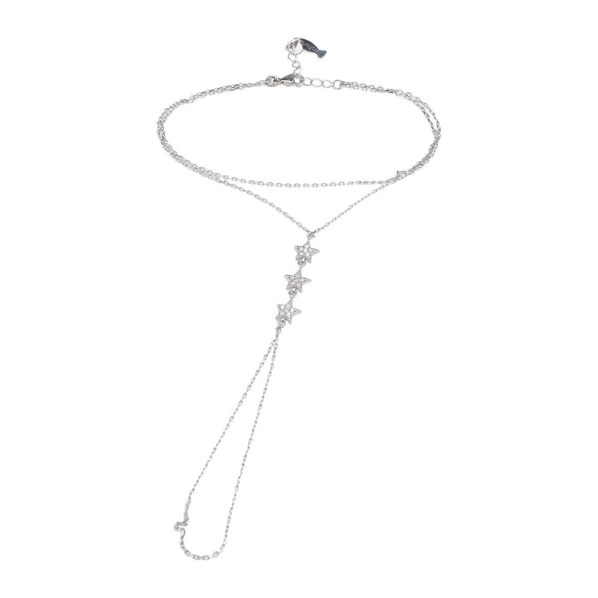 1. Stars Shahmaran, sterling silver handchain silver grey Kurshuni Gioielli kr423y-9a