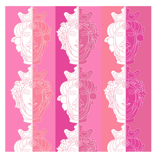 2. Teste di moro foulard fucsia Antùra Accessori pashm