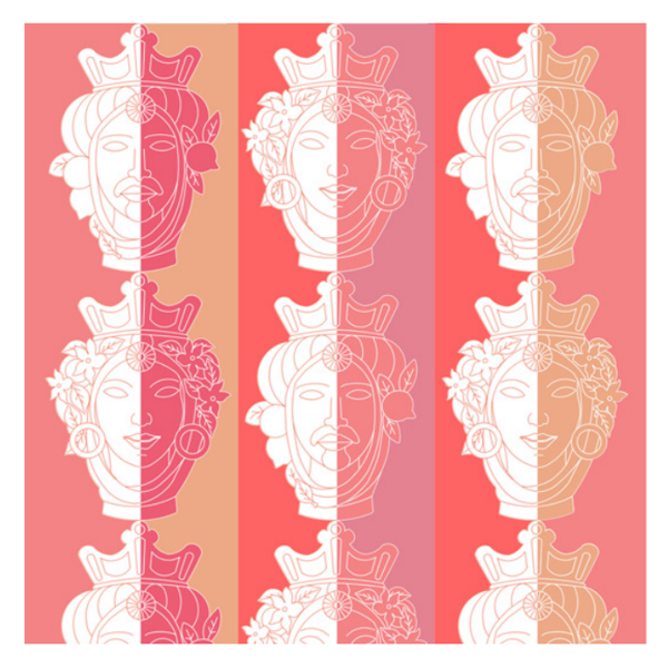 2. Teste di moro foulard peach Antùra Accessori pashm