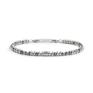 Bracciale acciaio ematite sfaccettata grigio acciaio Marlù Gioielli