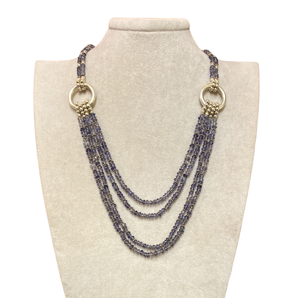 2. Amethyst quartz multi-strand choker violet BRASS Workshop cam08