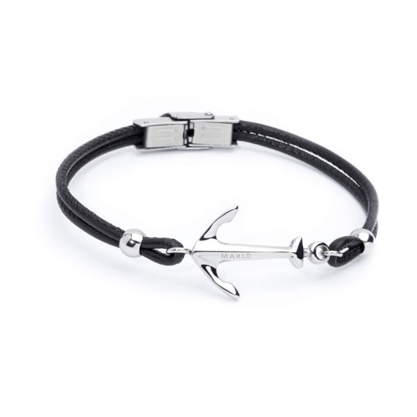 1. Bracciale sintetico con ancora nero Marlù Gioielli 4br1815