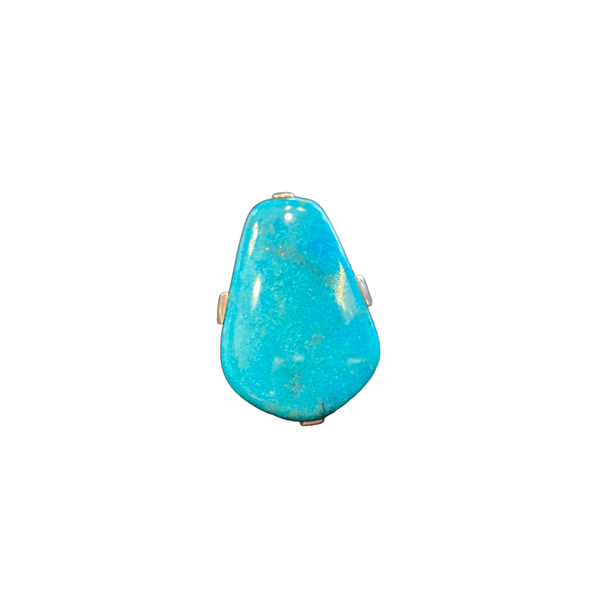 1. Ring with turquoise turquoise BRASS Workshop at118