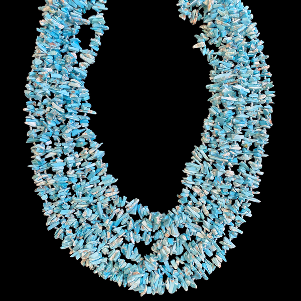 3. Turquoise flakes necklace turquoise BRASS Workshop ts248