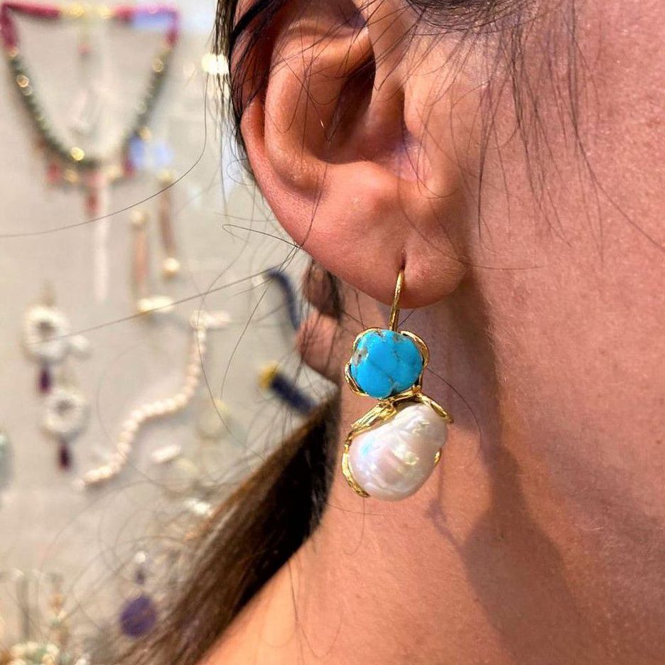 Orecchini A Perno Argento 925 Con Cuore Turchese – Ipoallergenici – Regalo Per Donne In Confezione Regalo