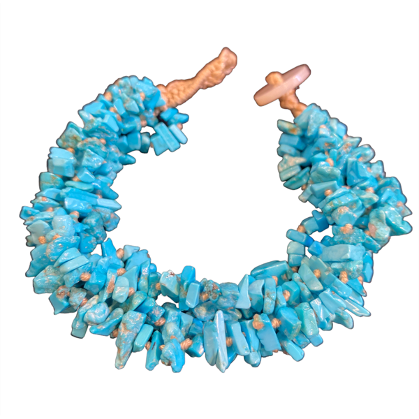 2. Bracciale multifili scaglie turchese BRASS Workshop btu01