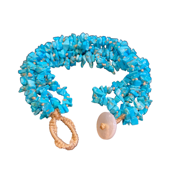 1. Bracciale multifili scaglie turchese BRASS Workshop btu01