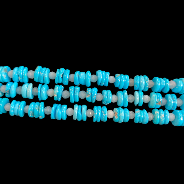 1. 3 strand turquoise stone bracelet turquoise BRASS Workshop bt01