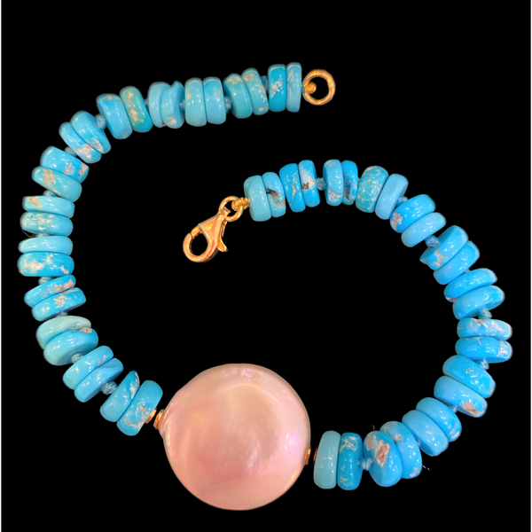 Bracciale Con Perline Di Perle D'acqua Dolce Naturali Irregolari
