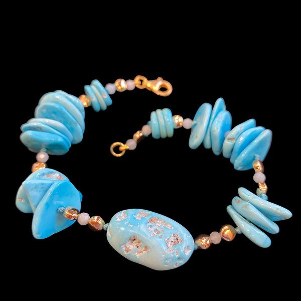 2. Turquoise nugget bracelet turquoise BRASS Workshop bt05