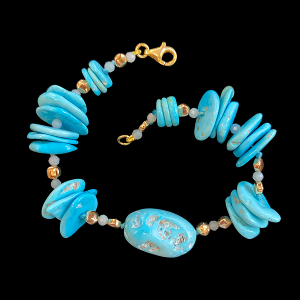 1. Turquoise nugget bracelet turquoise BRASS Workshop bt05
