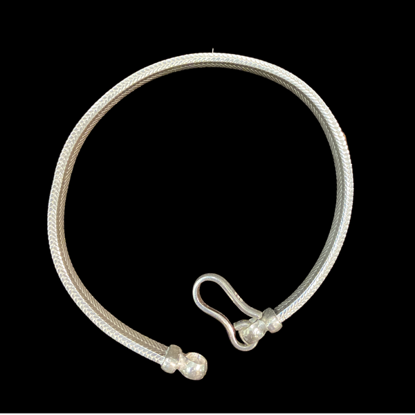 1. Bracciale snake piatto 6 mm grigio argento BRASS Workshop s22b9