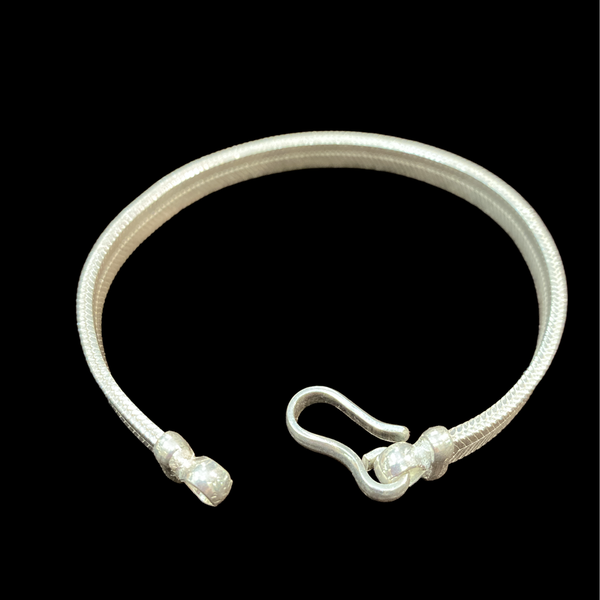 2. Bracciale snake piatto 6 mm grigio argento BRASS Workshop s22b9