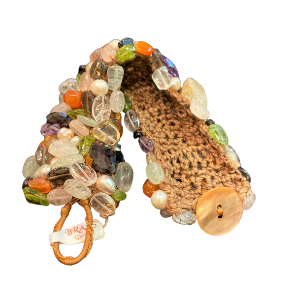 1. Natural stones bracelet beige BRASS Workshop bsbr07